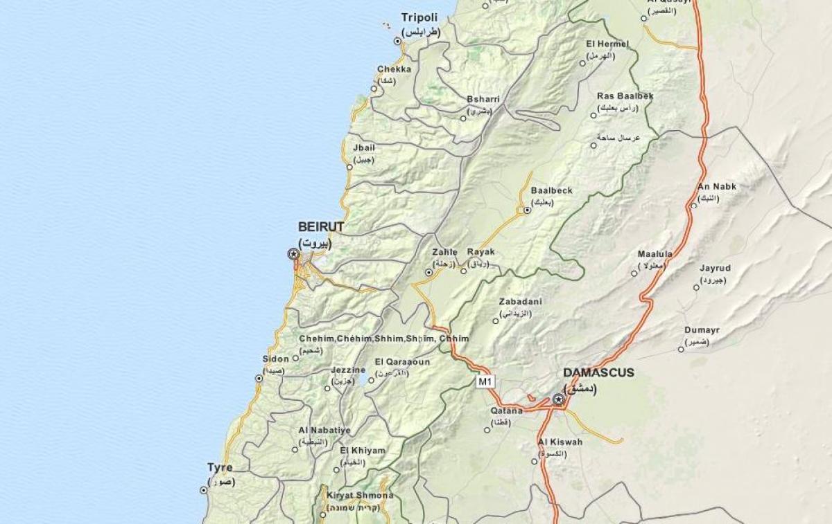 kartes gps kartes Libāna