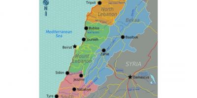Karte Libāna tūristu