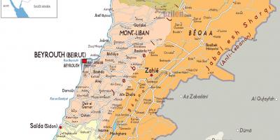 Libānas detalizētu karti