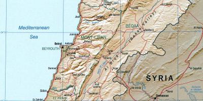 Kartes Libānas ģeogrāfija