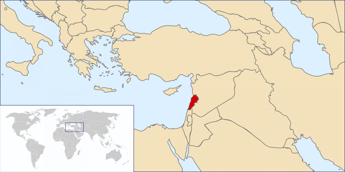 kartes Libānas pasaulē 