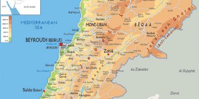Kartes Libānas fizisko